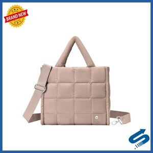 Quilted Puffer Crossbody Tote Bag Nylon Weekender Overnight Shoulder Handbag